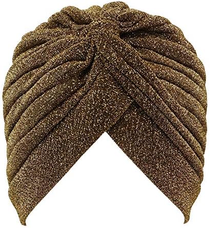 GetaCota 3 парчиња плетенски сјај турбан за жени истегнат капаче Beanie африкански глава за вртење на еластична капа за капакот на главата на