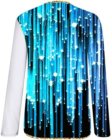 Блуза камизола за жените есен лето 2023 година долг ракав против вратот графички салон дупе тенок туничен блуза A6