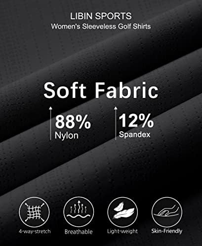 Женски голф -маици без ракави без ракави со патент upf 50+ атлетски резервоар врвови лесни тениски маици за жени за жени