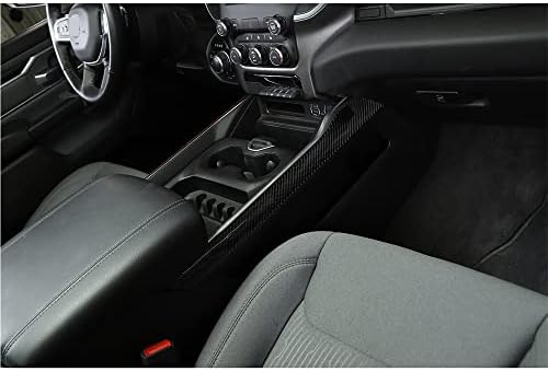 Szdeda Fit for Dodge RAM 1500 2018-2022 Мека јаглеродна влакна Центар конзола за потпирачи на кутија Страна панел ТРИМ Декоративно покритие 2 парчиња