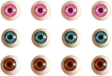 Извадете 100 парчиња кружни кукли за очи Пластични застрашувачки очи лажни шупливи рамни очното јаболко за DIY животни полнети играчки