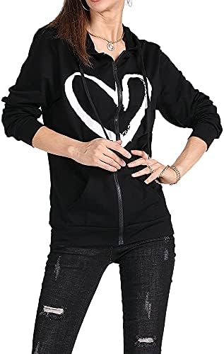 Magic Magicmk женски џемпер со долги ракави, обичен памук памук, јакна од качулка