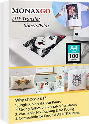 Филм за трансфер на Monaxgo DTF-A4 30 листови Премиум двострана мат DTF филм предтрет DTF трансфер листови директно до хартија за пренесување