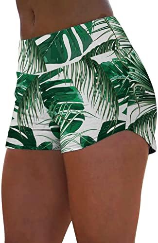 Seaintheson женски летни активни шорцеви за влечење печати удобни обични половини обични панталони шорцеви женски обичен среден