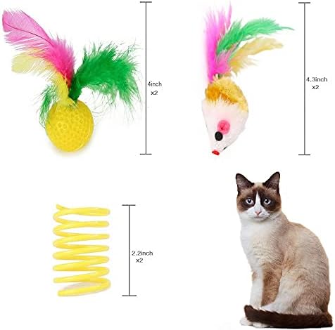 Асортиман на играчки за мачки играчки за мачки од Лепоу 14 парчиња, сет на играчки, вклучително и тунел, повлечен мачки играчки за