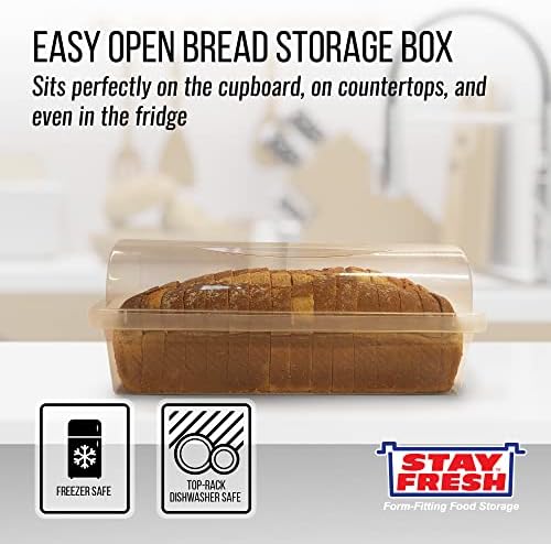 Кујна Откритие Пластична Кутија За Леб Контејнер - Кутија За Леб Пластично Складирање-Пластичен Држач За Леб за Чување Вкус И Свежина - Зачувајте