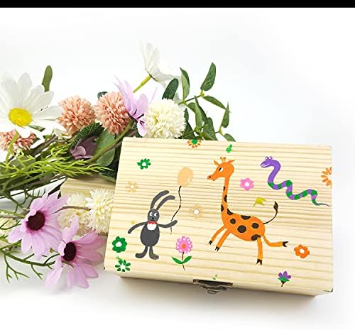 4 Пакувајте Недовршена Дрвена Кутија Со Капак Со Шарки Необоена Кутија За Занаетчиство Од Дрво Мала Голема Кутија За Складирање Подароци Од Дрво