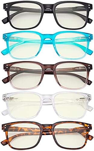 Очила 5 Спакувајте Големи Очила За Читање-Квадратни Читатели Очила За Мажи Жени Читање