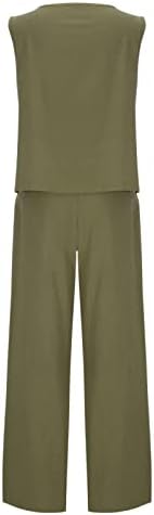 2023 Лен Памук Лабаво Вклопување Опуштено Вклопување Салон Дводелни Основни Панталони Поставени За Дами Лето Есенски Панталони Сет ТК ТК