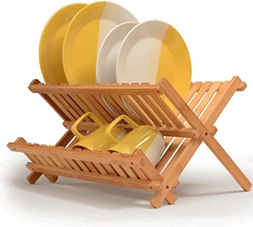 Колапс за сушење на бамбусо за сушење бамбус - решетката за садови за садови за садови за сад, чинија, чинии, чаша