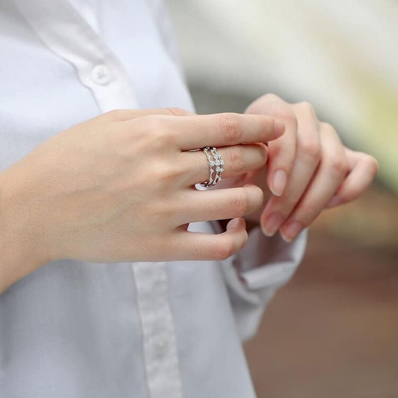 2023 Wemansенски дијамантски отворено прстен за венчавки за венчавки со низок прстен за ќерка за ќерка за ќерка