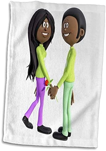 Цртани филмови од 3дороза Афроамериканец кои стојат и држат раце - крпи