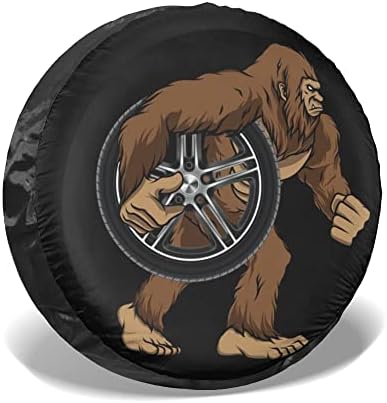 Bigfoot носење гума Смешно капаче за резервни гуми Sasquatch, заштитни полиестерски полиестерски универзални тркала водоотпорен