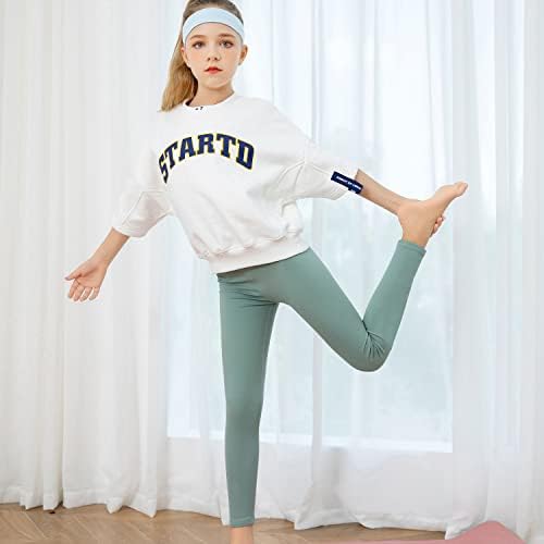 Девојки атлетски хеланки затегнати тренингот за вежбање јога активни тесни слаби панталони со висока половината 4-13 години
