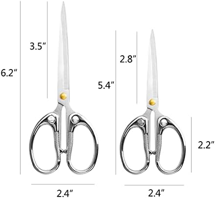 Smaroice 2-пакет （6,2 & 5,4） златни ножици за канцелариски не'рѓосувачки челик ножици за биро, повеќенаменски ножици за домашно училиште