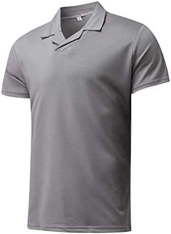 ДСОДАН мажи лето голф кошула со кратки ракави ленти за крпење лапти V вратот кошули опуштени поло работни деловни деловни врвови на врвови