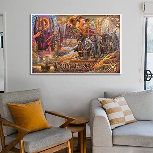Lord of the Rings Retro Travel Poster Art Art Pature Canvas Painty Decor Decor Decor Wallидни печатени подароци Дома модерни декоративни