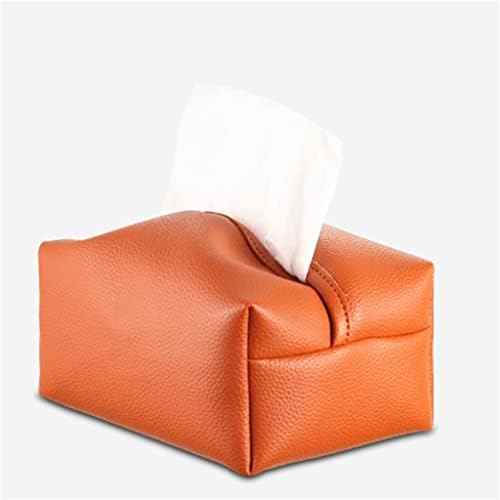 Zhuhw ниша дизајн портокалова мека кожа кутија Вила домашна торба за ткиво на дневна соба