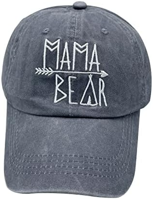 Walенски везена мама мечка со валдеал, гроздобер потресен тексас мама безбол капа