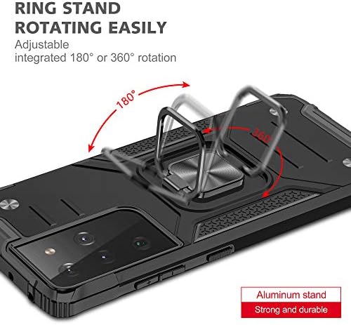Galaxy S21 Ultra 5G Case Chickstand компатибилен со Samsung Galaxys21 Ultra 5G случаи со држач за држач за издржливо монтирање на автомобили
