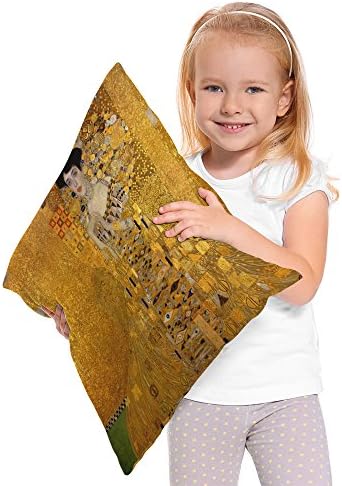 Муслион Густав Климтс дама во златна перница, домашно декоративно фрлање перница од памучна постелнина за кауч/троседот/спалната соба/дневна