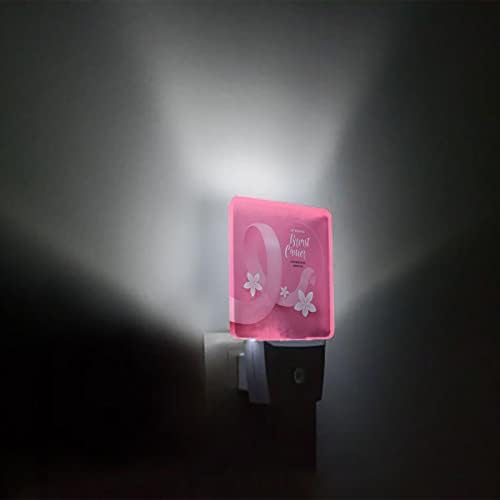 Ноќна светлина за деца, октомври свест за рак на дојка розови панделки предводени ноќни светло влегуваат во wallид со лесни сензори