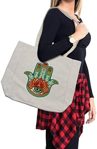 Торба за шопинг на Амбесон Хамса, Средна Хамса со одбрана на злобна тема за око, еколошка торба за еднократна употреба за плажа на намирници