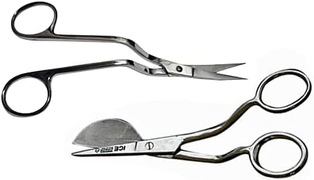 6 -инчен не'рѓосувачки челик Апликација за ножици на патки со ножици со офсет и 6 -инчен машина за вез со двојно заоблени ножици пакет