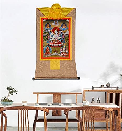 Gandhanra tibetan thangka wallид виси, бела тара, ситара, etsетсун Долма, будистичка уметност во сликарство, Танга Брокада, Буда таписерија со