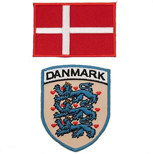 А -Еден - Амблем за лав Амбл Амблем + Данска знаме ткаенина крпа, везена штица, лепенка за данмарк бр.097C