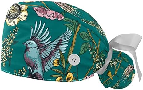 2 парчиња работно капаче со копче лента вратоврска грб гроздобер везење птица пеперутка цветна коњска торбичка за жени за жени