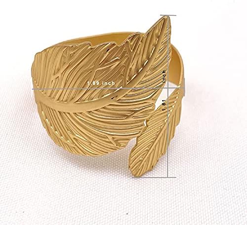 Gyooiyv на салфетка прстени сет од 6-метален стил на злато-лист за секојдневна употреба Свадби вечера за вечера Божиќ и Денот на