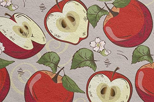 Ambesonne Fruits јога мат пешкир, пролетни парчиња јаболка од цветни лисја здрава храна градинарска шема на жетва, не лизгање пот, абсорбента