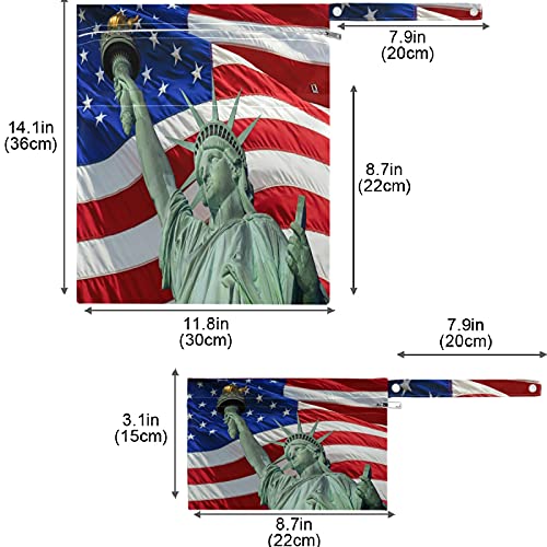 статуа На слободата сад Америка 2 парчиња Влажна Торба Со Џебови Со Патент Пространа За Повеќекратна Употреба За Патување,Плажа,Базен,Дневен