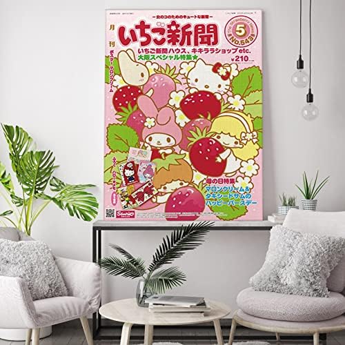 Постери за платно wallидни уметности Печати аниме каваи стока постер со голема големина 16x24 инчи естетска слика уметнички дела