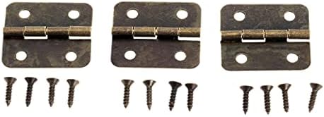 36 парчиња антички бронзени шарки w/завртки 4 дупки Гроздобер накит за градите Кабинетот вино дрво кутија Мебел хардвер 19x16mm