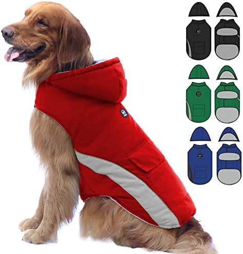 Емист кучиња палта, пријатна јакна за зимски кучиња со одвојлива капа, топло кучиња елеци за зима, облека за кучиња за ладно