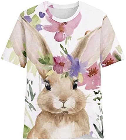 Велигденски кошули за жени Велигденски зајаче маица за зајаци графички маички Велигденски јајца од јајца врвови