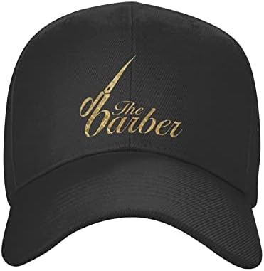 Унисекс прилагодлива капа за бејзбол капа, бербер коса, исечен салон полиестер, прицврстена топка капаче црно