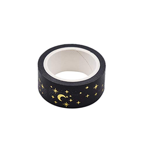 U-m Black Moon Star Decorative Washi Tapes лента за маскирање за маскирање за занаети за занаети DIY занаети и обвивки за завиткување на канцеларии