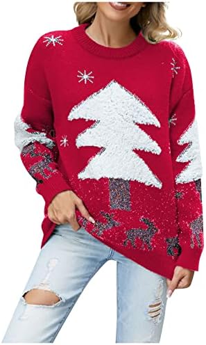 Грд божиќен џемпер за жени, илуминативен џемпер од скокач