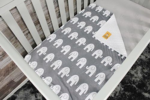 Драги бебешки опрема Делукс бебешки ќебиња, обичај минки печати со двојни слоеви бели слонови, бела минки точка, 38 инчи од 29 инчи