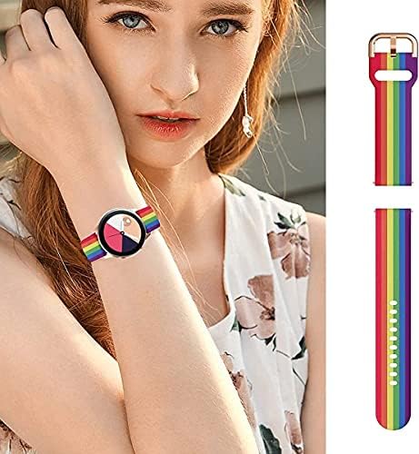 [2 пакет] Floral Band компатибилен со Samsung Galaxy Watch 4 44mm 40mm опсег, Galaxy Watch 4 Classic 46mm 42mm опсег, силиконска лента од