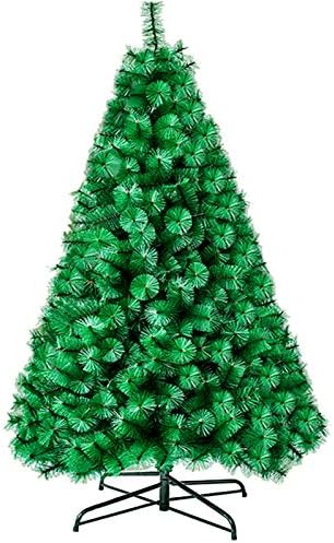 Вештачко новогодишно дрво на Јумуо со украси, премиум бор игла Божиќно дрво со метален преклопен штанд, лесен за склопување-црвена