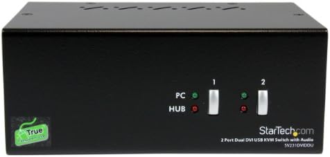 STARTECH.com 2 Порта DisplayPort KVM Switch - 2560x1600 @60Hz - двојна порта DP USB, тастатура, видео, кутија за прекинувач на