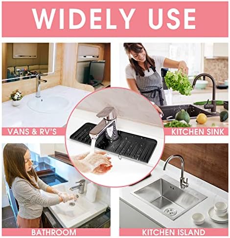 Sunfexoy Sink Splash Garder, силиконски тапа душек кујнски мијалник за мијалник за тапа силиконска тапачка рачка за капење, тапа за кујнски стража