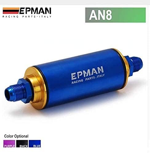 Епман -Изведба на високи перформанси Универзален AN8 Алуминиумски филтер за гориво со бензин со 100 микрони елемент челик SS TR -OF08