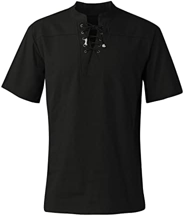 Маички со маички Rtrde маици во боја ретро чипка-јака случајна V-врата за влечење со кратки ракави со кратки маици на врвни маици