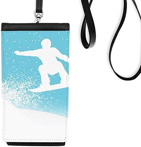 Спорт Скијање Акварел Илустрација Шема Телефон Паричник Чанта Виси Мобилни Торбичка Црн Џеб