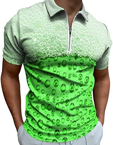 Смешни кошули за голф за мажи Сент Патрик Денот Голф кошула Зелена хавајска летна плажа Обични маици, маички за пол -спортска маица